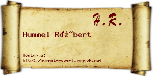 Hummel Róbert névjegykártya