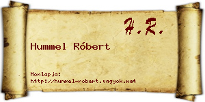 Hummel Róbert névjegykártya